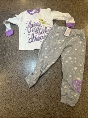Disney Girls Pajama Set - White, Gray & Purple Accents